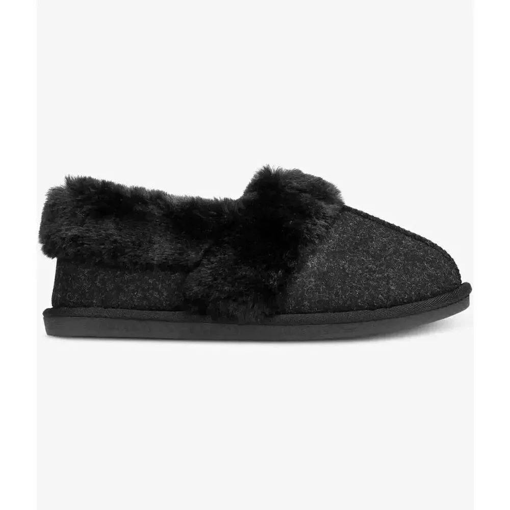 Charter Club Women’s Plush Faux Fur Lined Slippers Black Size Large 9–10 New